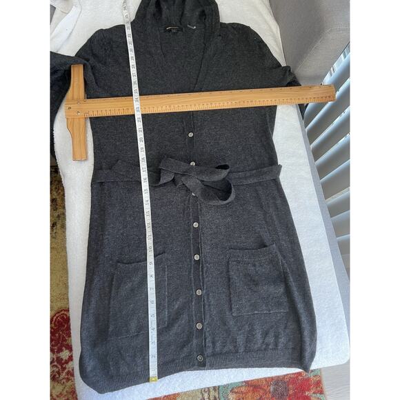 BCBGMAXAZRIA women's hoodie Long cardigan wool Angora black lightweight M/L - Picture 7 of 7